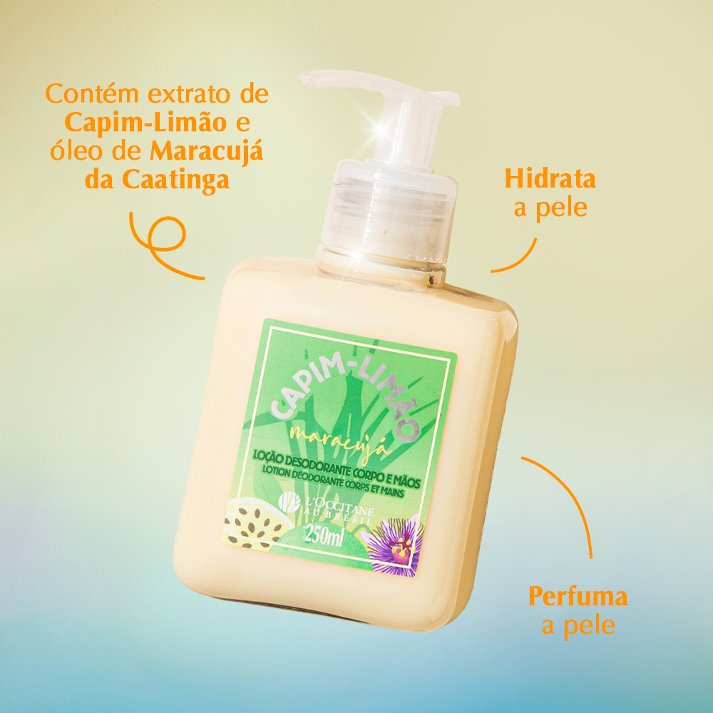 Loção Desodorante Corpo e Mãos Capim-Limão Maracujá 250ml, ,  large image number 1